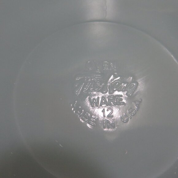 Vintage Fire King Delphite Blue and Gold Glass Oven Dish - Picture 4 of 9